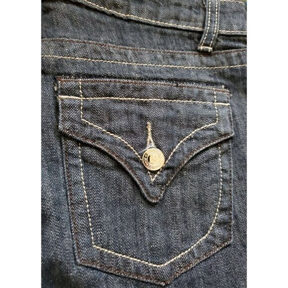 Boston Jean Woman 27 Company Rhinestone Low-rise Skinny Stretch Denim Boot Cut - Picture 12 of 14